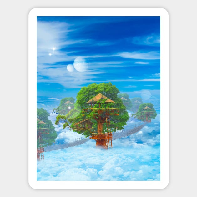 Treehouse Village Sticker by Shaheen01